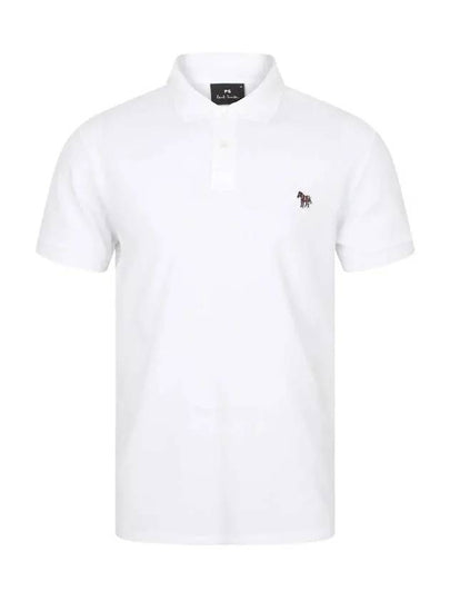 Zebra Logo Patch Polo Shirt White - PAUL SMITH - BALAAN 2