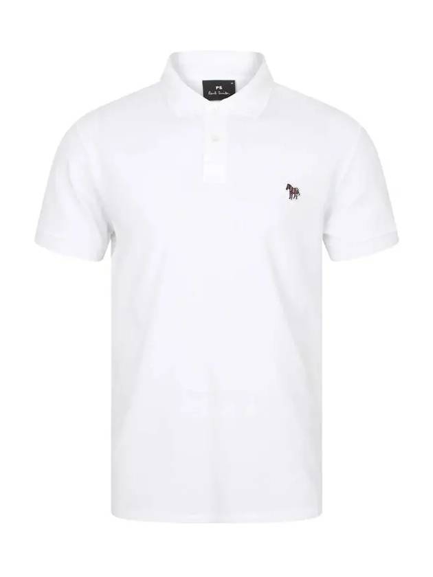 Zebra Logo Patch Polo Shirt White - PAUL SMITH - BALAAN 2