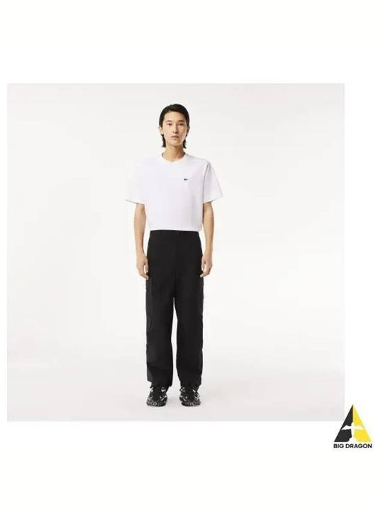 Men s straight fit cargo pants black - LACOSTE - BALAAN 1