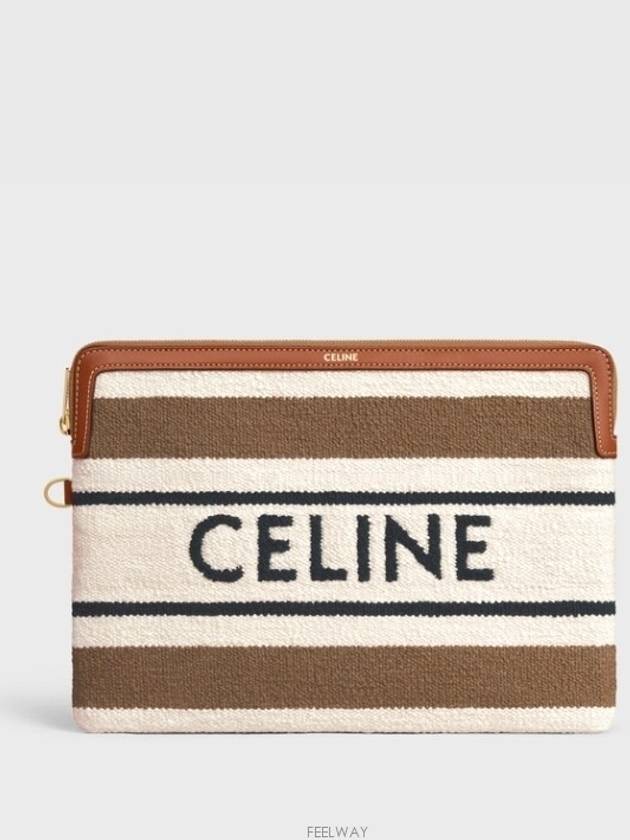 Small Strap Striped Textile With Celine Jacquard Pouch Bag - CELINE - BALAAN 5