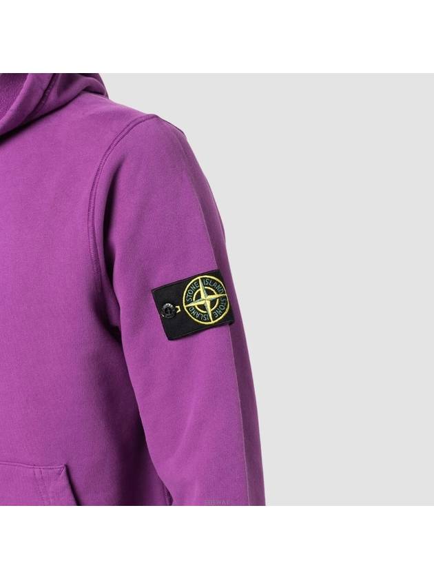 Wappen Patch Brushed Cotton Fleece Hoodie Violet - STONE ISLAND - BALAAN 6