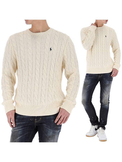 Embroidery Logo Cable Knit Top Ivory - POLO RALPH LAUREN - BALAAN 2