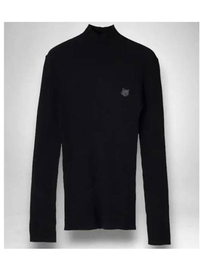 Bold Fox Head Patch Turtleneck Black - MAISON KITSUNE - BALAAN 2