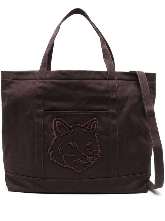 Bold Fox Head Big Tote Bag Pecan Brown - MAISON KITSUNE - BALAAN 1