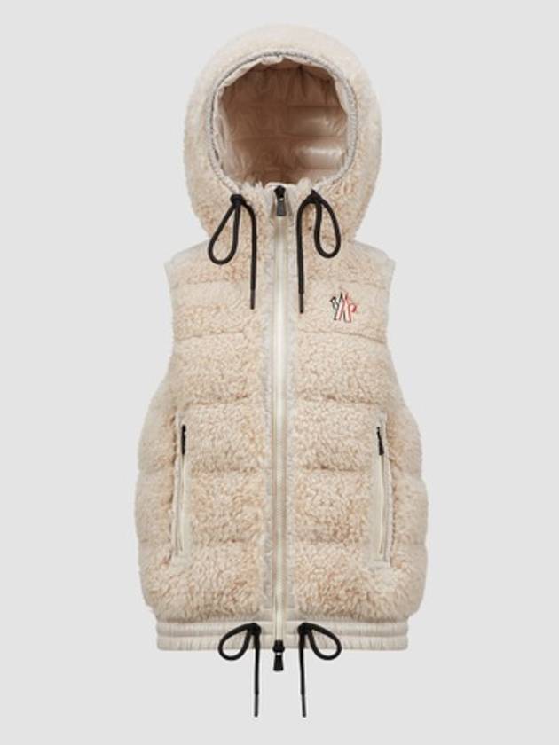 Grenoble Padded Teddy Zip-Up Vest Beige - MONCLER - BALAAN 7