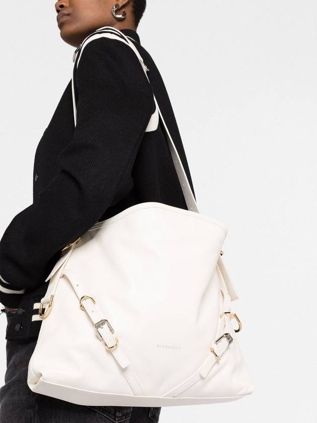 Voyou Medium Leather Shoulder Bag Ivory - GIVENCHY - BALAAN 4