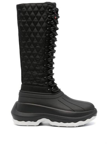 Hunter Quilted Lace Up Middle Boots Black - KENZO - BALAAN 1