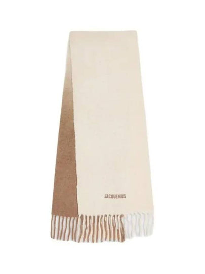 L'echarpe Moisson Embroidered Logo Alpaca Wool Muffler Beige - JACQUEMUS - BALAAN 2