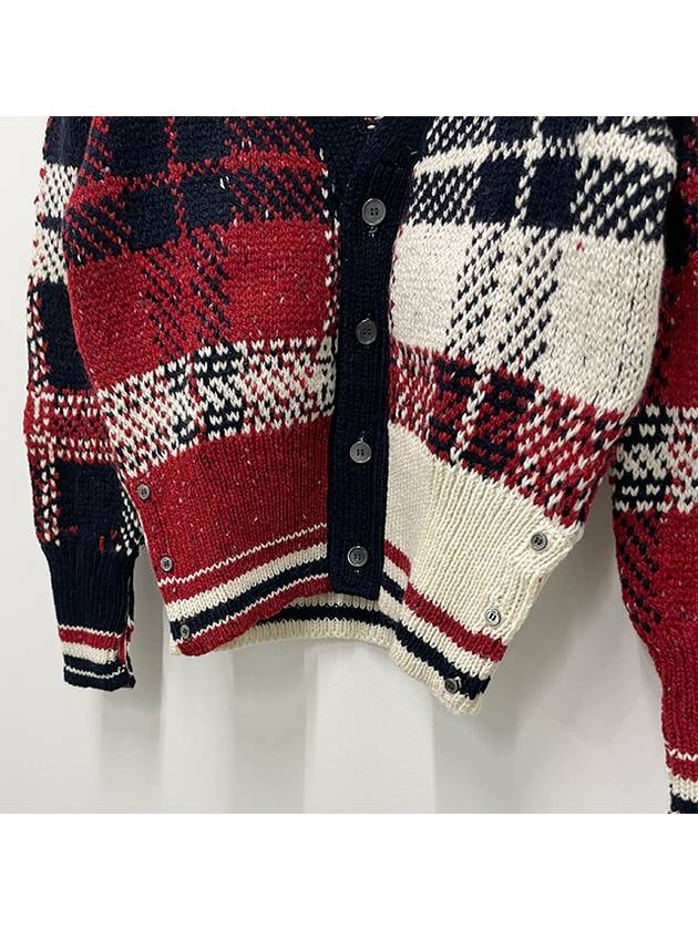 Donegal Tartan Check Cardigan - THOM BROWNE - BALAAN 8