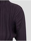 Pleats Please Soft High Neck Long Sleeve Top Blouse Dark Purple JK934 Deep November 23 Monthly - ISSEY MIYAKE - BALAAN 7