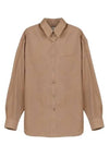 Regular Collar Long Sleeve Shirt Brown - LEMAIRE - BALAAN 1