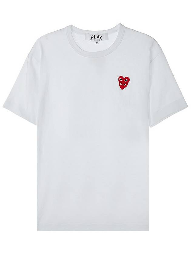 Men s Heart Logo T Shirt AZ P1T288 051 WHITE - COMME DES GARCONS - BALAAN 9