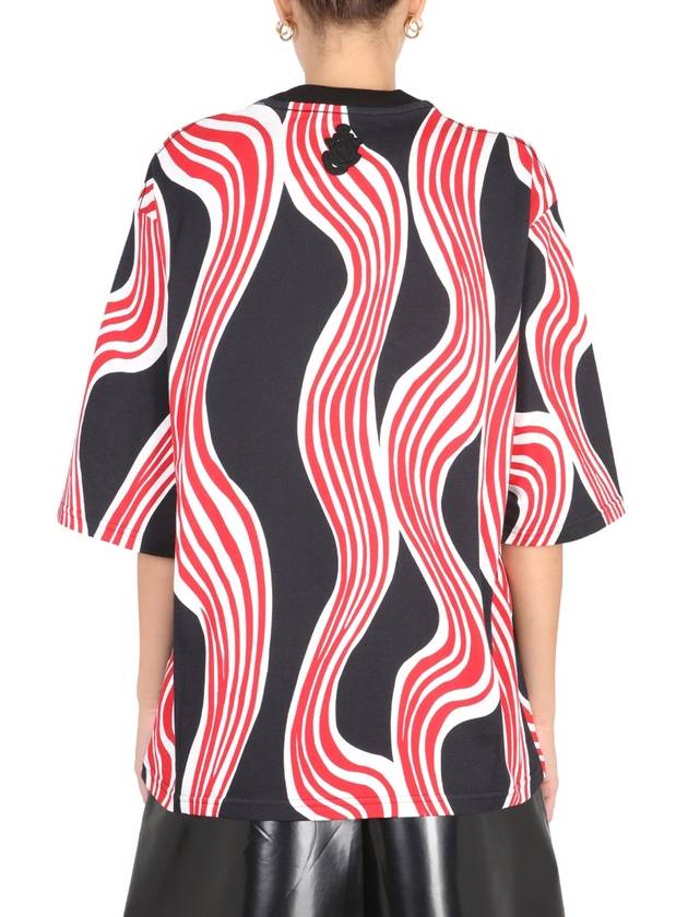 JW Anderson Red Printed Short Sleeve T-Shirt Black - MONCLER - BALAAN 8