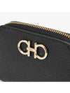 Women's Gancini Logo Zipper Card Wallet Black - SALVATORE FERRAGAMO - BALAAN 5