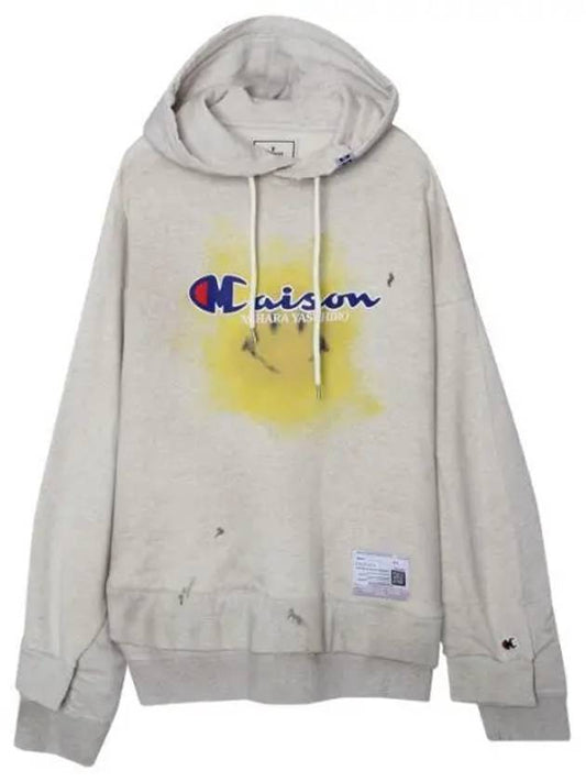 MAISON 23 A10HD561 WHITE graphic print hoodie - MIHARA YASUHIRO - BALAAN 1