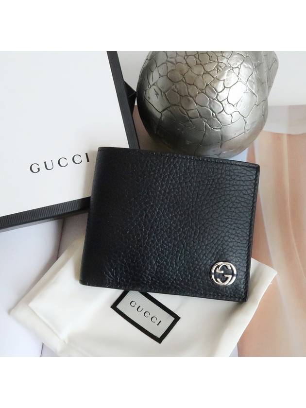 GG Interlocking Two Tone Half Wallet Black - GUCCI - BALAAN 10