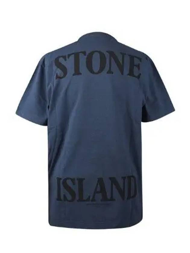 Men's Big Logo Crew Neck Short Sleeve T-Shirt Navy - STONE ISLAND - BALAAN 4