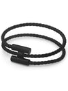 Tournis Tresse Leather Bracelet Noir - HERMES - BALAAN 3