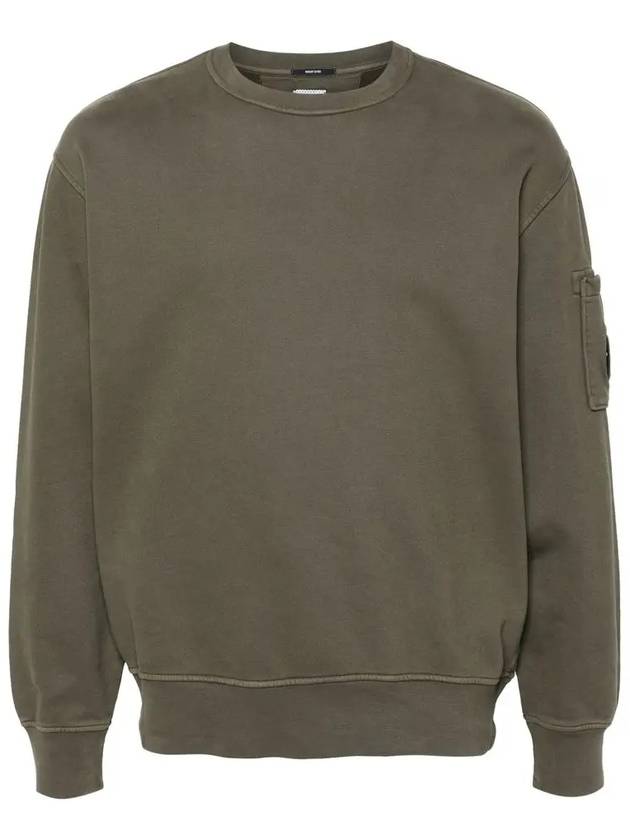 Brushed and Emerized Diagonal Fleece Lens Sweatshirt Green - CP COMPANY - BALAAN 3