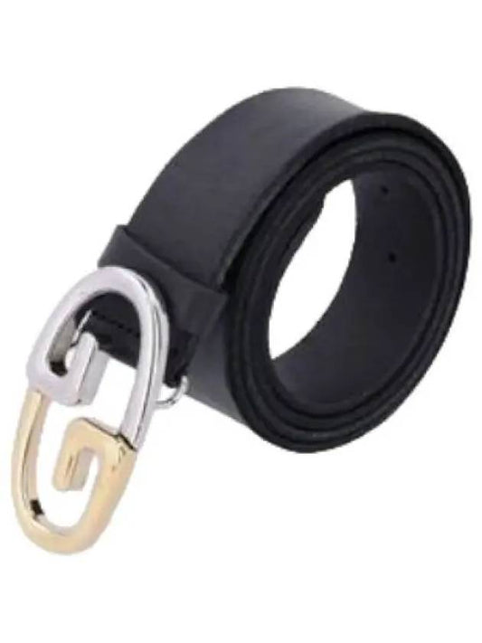 Two tone metal buckle belt black waistband - GUCCI - BALAAN 1