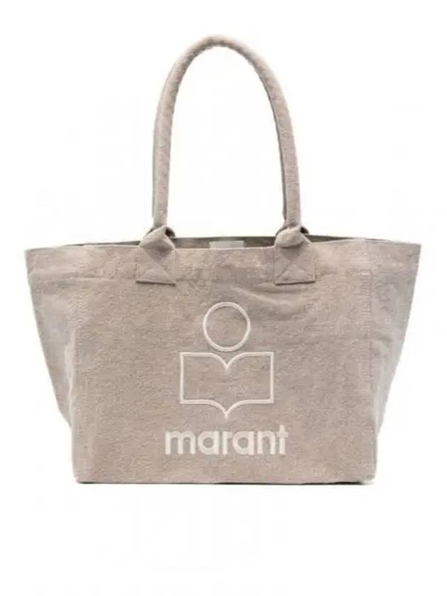 Yenky Zipper Logo Washed Cotton Tote Bag Light Grey - ISABEL MARANT - BALAAN 2