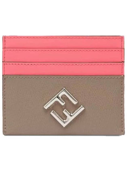 Logo Diamond Card Wallet Pink Beige - FENDI - BALAAN 2