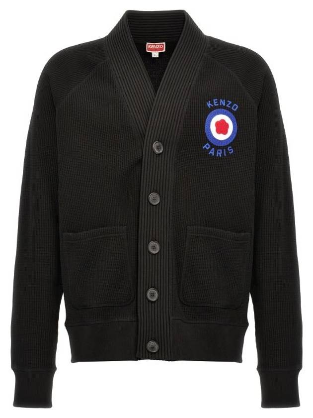 Paris Target Logo Cotton Cardigan Black - KENZO - BALAAN 2