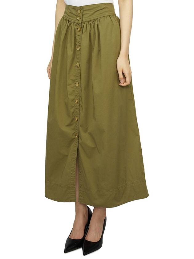 Women's Darza Long A-Line Skirt Green - VANESSA BRUNO - BALAAN 3