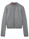 GG Crystal Embroidered Wool Cardigan Gray - GUCCI - BALAAN 2