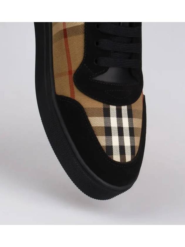 Vintage Check Cotton Suede Low Top Sneakers Brown - BURBERRY - BALAAN 3