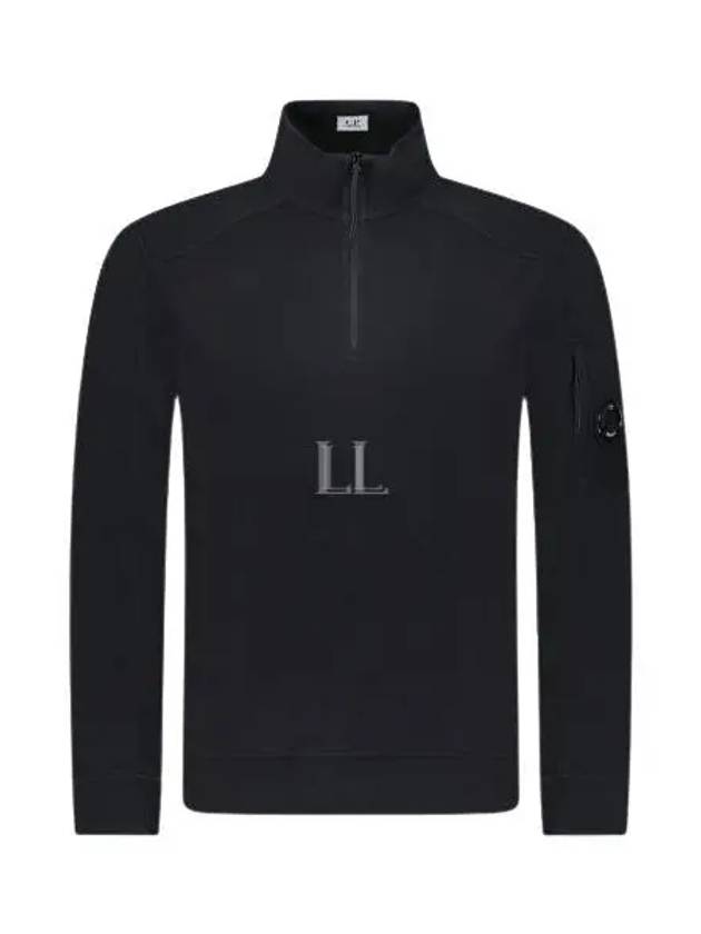 Light Fleece Half Zip-Up Sweatshirt Black - CP COMPANY - BALAAN 2