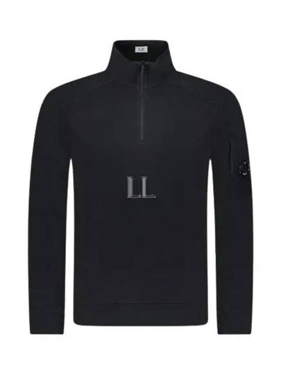 Light Fleece Half Zip-Up Sweatshirt Black - CP COMPANY - BALAAN 2