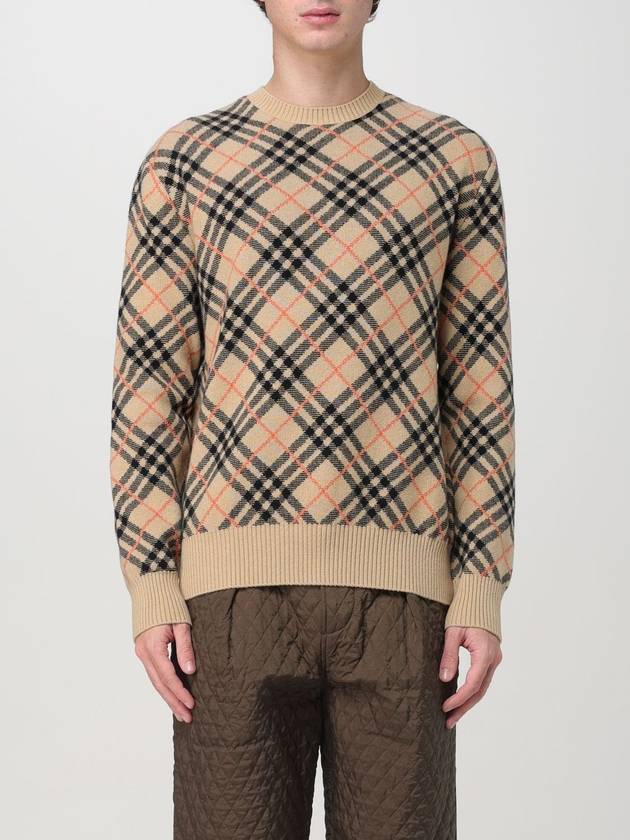 Check Cashmere Knit Top Sand - BURBERRY - BALAAN 2