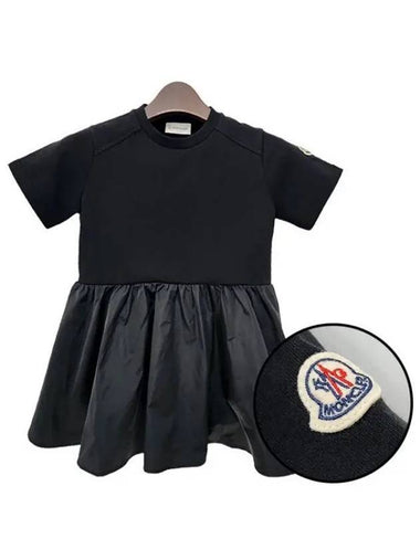 Kids Logo Patch Fit Flare Piece 8Y 10Y Black 8I00012 809AG 999 1154257 - MONCLER - BALAAN 1