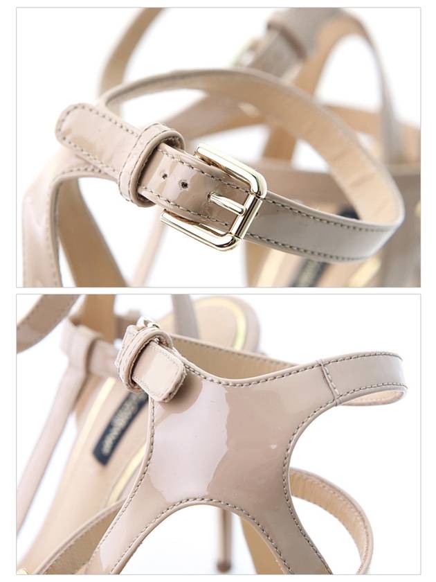 12cm Leather Sandal Heels Beige - DOLCE&GABBANA - BALAAN 6