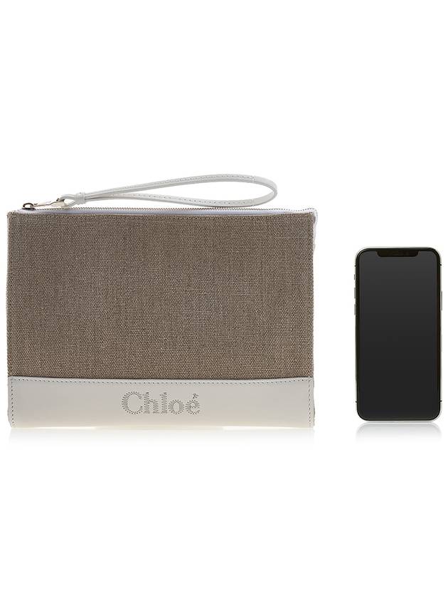 Sense Zipper Clutch Bag Beige White - CHLOE - BALAAN 7