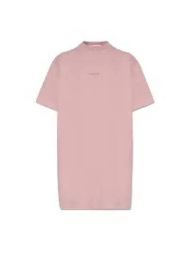 Logo Cotton T-Shirt Short Dress Pink - ACNE STUDIOS - BALAAN 2