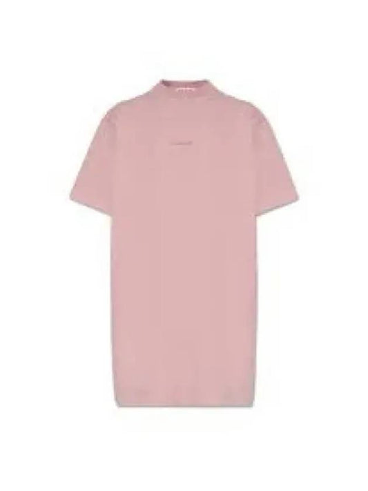 Logo Cotton T-Shirt Short Dress Pink - ACNE STUDIOS - BALAAN 2