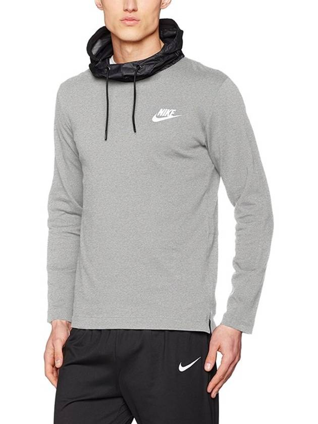 01831855063Advance 15 Top Hooded TshirtGrey Black - NIKE - BALAAN 6