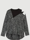 Women's Tweed Blouse Black - MAJE - BALAAN.