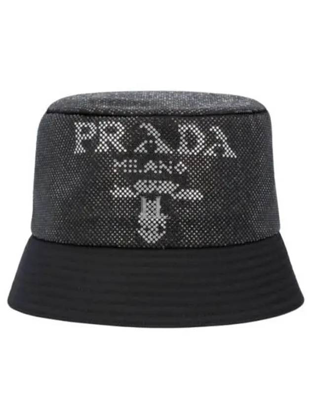 Logo Micro Stud Bucket Hat Black - PRADA - BALAAN 2