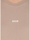 Micro Logo Long Sleeve T-Shirt Beige - MSGM - BALAAN 6