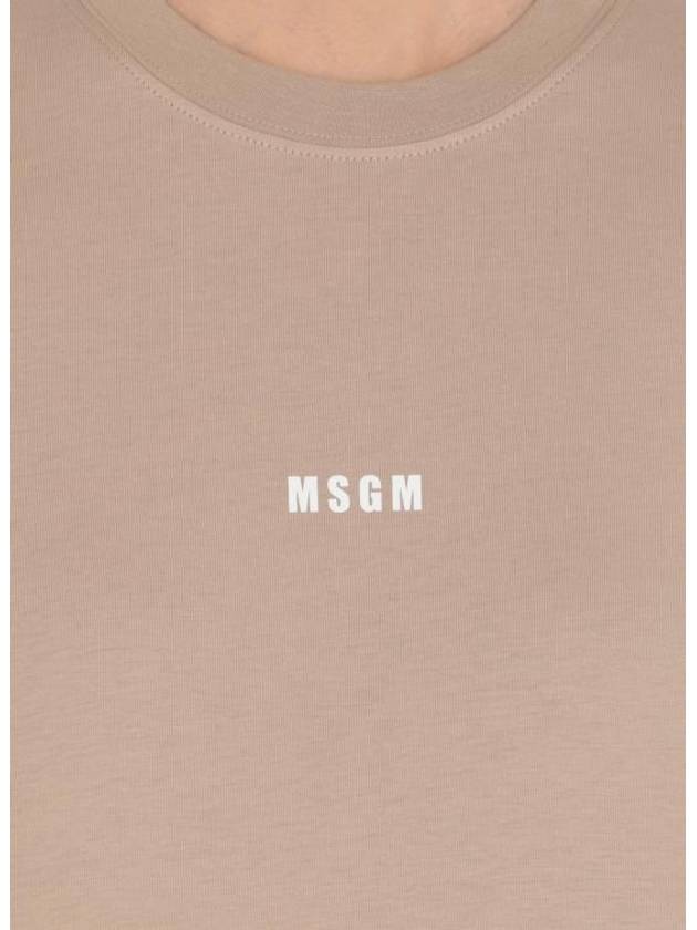 Micro Logo Long Sleeve T-Shirt Beige - MSGM - BALAAN 6