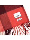 Large Check Cashmere Muffler Red - BURBERRY - BALAAN.