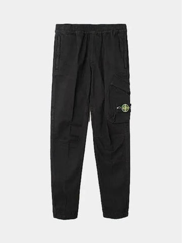 Kids Waffen Patch Cargo Jogger Pants Black 731630714 V0029 - STONE ISLAND - BALAAN 1