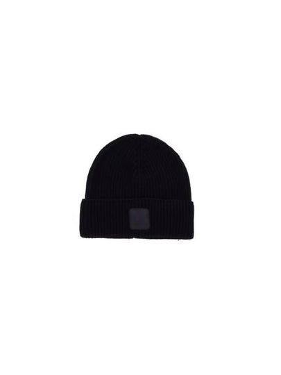 Extra Fine Merino Wool Logo Beanie Black - CP COMPANY - BALAAN 2