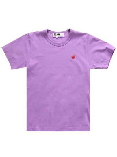 Women's Small Red Heart Logo Short Sleeve T-Shirt P1 T313 4 Purple - COMME DES GARCONS PLAY - BALAAN 2