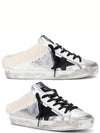 Superstar Sabot Shearling Mule Silver - GOLDEN GOOSE - BALAAN.