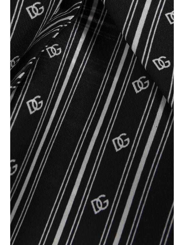 Dolce & Gabbana Silk Scarf With Fringes, Men's, Black - DOLCE&GABBANA - BALAAN 3