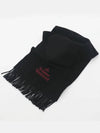 Logo Wool Fringe Muffler Anthracite Black - VIVIENNE WESTWOOD - BALAAN 3